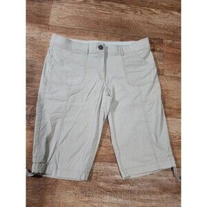 Counterparts Women’s Size 14P Petite Beige Elastic Waist Capri Walking Shorts